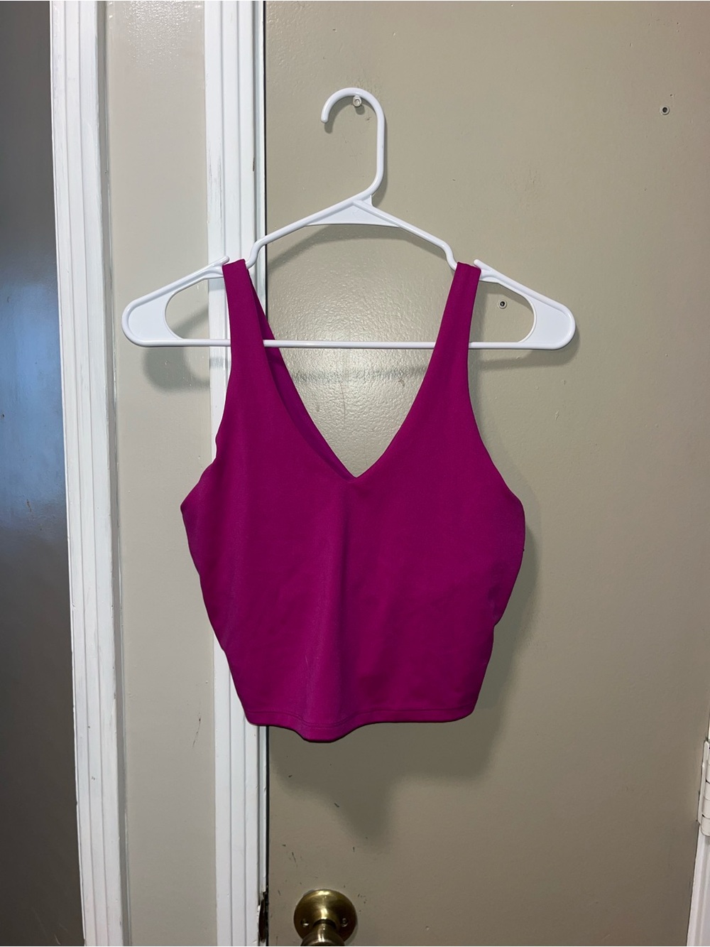 all in motion Magenta V-Neck Cropped Tank